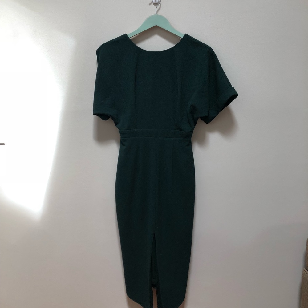 Dark green midi-dress | size 4 | Asos
